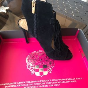 Black suade heels